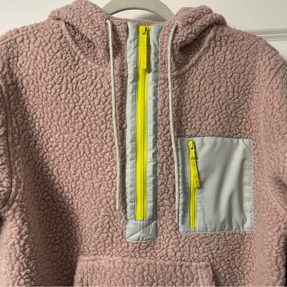 J. CREW Women’s Pink Quarter-zip Fleece Hoodie SIZE S - Picture 3 of 4